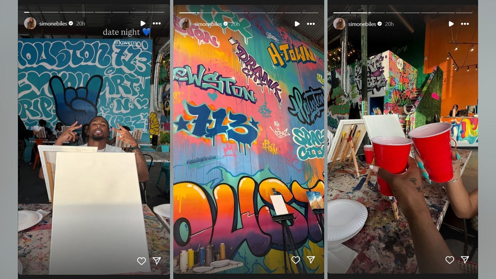 Jonathan Owens' wife Simone Biles recaps unique artsy 'date night' with Bears star (Image Credit: Biles/IG)